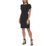 Calvin Klein Damen Tulip Short Sleeve Scuba Crepe Mini Dress Kleid, Schwarz, 36