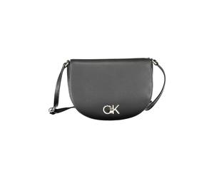 Calvin Klein Damen-Umhängetasche aus schwarzem Polyurethan Schwarz