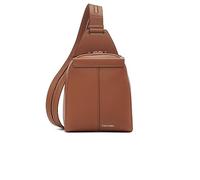 Calvin Klein Damen Veganes Leder, 2 Taschen Myra Convertible Sling Rucksack, Caramel, Einheitsgröße
