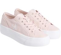 Plateausneaker CALVIN KLEIN JEANS "VULC FLATFORM LOW CV MG", Damen, Gr. 40, rosa (rose), Textil, sportlich, Schuhe, Schnürschuh, Freizeitschuh, Halbschuh mit seitlichem Logo (75859027-40) rose