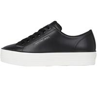 Calvin Klein Damen Vulcanized Sneaker Bold Low aus Leder, Schwarz (Black/Bright White), 39