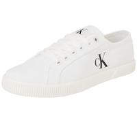 Sneaker CALVIN KLEIN JEANS "ESS VULC LOW CV MG WN", Damen, Gr. 39, weiß, Textil, unifarben, Schuhe Sneaker, Halbschuh, Freizeitschuh, Schnürschuh in Retro-Optik (55164341-39) weiß