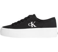 Calvin Klein Plateausneaker VULC FLATFORM LOW Damen Schnürschuh Textil schwarz-weiß Gr. 41
