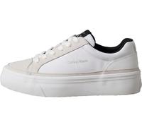 Calvin Klein Damen Vulcanized Sneaker Vulc Flatf Laceup Ny-Su mit Logo, Blau (Bright White/Black), 37