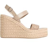 Keilsandalette CALVIN KLEIN "WEDGE ESPAD 70 WEBBING LTH", Damen, Gr. 40, beige, Nappaleder, Textil, Flechtoptik, unifarben, festlich, Schuhe, Sommerschuh, Plateausandale, Keilabsatz, mit Bastbesatz (9