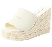 Calvin Klein Damen Wedge Espadrilles Slide aus Canvas, Elfenbein (Creamy White), 39