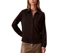 Calvin Klein Damenhemd aus Satin mit Knopfleiste, Schwarz, Groß