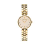 Quarzuhr CALVIN KLEIN "GLEAM", gold (goldfarben), Armbanduhren, Damen, Quarzuhr, Armbanduhr, Damenuhr, Edelstahlarmband, analog, Glaskristalle (83411738-0) goldfarben