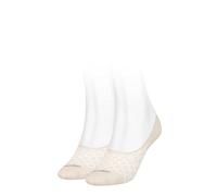 Calvin Klein Damen Footie Socken, Beige, Einheitsgröße (2er Pack)