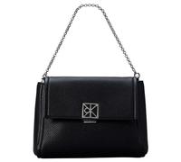 Umhängetasche CALVIN KLEIN "EMBLEM HW PEBBLE CROSSBODY 20", Damen, Gr. B/H/T: 20cm x 17cm x 10cm, schwarz, Lederimitat, unifarben, Taschen Umhängetasche, Abendtasche, Handtasche, Schultertasche mit Zi