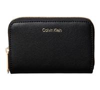 Calvin Klein Embossed Logo Zip Around Card Case M Black / Toasted Coconut