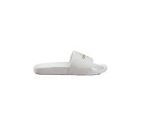 Badepantolette CALVIN KLEIN "ESS SLIDE CV WN", Damen, Gr. 39, weiß, Textil, unifarben, Basic, Schuhe, Strandschuh, Flat mit CK-Stickerei (43959522-39) weiß