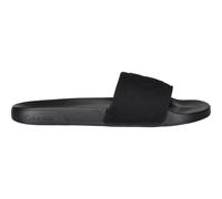 Badepantolette CALVIN KLEIN "ESS SLIDE HF MONOGRAM CV", Damen, Gr. 44, schwarz, Textil, unifarben, Basic, Schuhe, Sommerschuh, Strandschuh, Badeschuh, Flat mit Logo-Emblem (23279856-44) schwarz