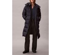 Steppmantel CALVIN KLEIN JEANS "ESSENTIAL MIDWEIGHT LONG PUFFER", Damen, Gr. XL (44), blau (inkwell), Web, Obermaterial: 100% Polyamid, unifarben, regular fit lang, Rundhals, eingesetzt gerader Abschl