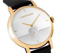 Calvin Klein Established Herren-Armbanduhr K9H2X5C6 | Swiss Made | Gold Lederband schwarz | UVP 299,00 € | NEU und OVP. mit Box, Papiere, Anleitung, Garantiekarte | 2 Jahre Hersteller-Garantie