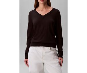 Calvin Klein Fine Gauge Viscose V-neck Top Black Größe: XS | Longsleeves Outlet | Damen | Schwarz