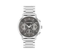 Calvin Klein Gauge 25200493 Herren-Quarzuhr mit Datum und 24-Stunden-Zifferblatt, Edelstahl, silberfarben, 42 mm, silber