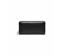 Geldbörse CALVIN KLEIN "CK PULLER LARGE ZIP AROUND", schwarz, Leder, unifarben, Basic, Kleinlederwaren, Damen-Geldbeutel, Portemonnaie, mit Logoschriftzug (69949117-0) schwarz