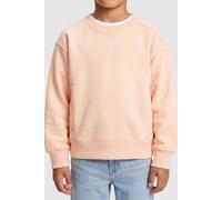 Sweatshirt CALVIN KLEIN JEANS "CK LOGO FASHION SWEATSHIRT", Mädchen, Gr. 12 (152), rosa (pale peach), Sweatware, Obermaterial: 100% Baumwolle, unifarben, regular fit normal, Rundhals, eingesetzt Bündc