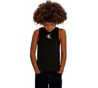 Calvin Klein Girl's Ck Logo Tank Top LVCKSJB10G Tank Top, Schwarz (1716 Black), 12 Jahre