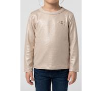 Calvin Klein Girls Glitter Coated Ls Tee Frosted Almond Größe: 16 | Hemden Outlet | kids | Braun