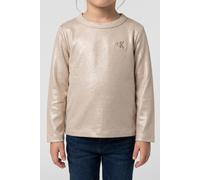 Calvin Klein Girls Glitter Coated Ls Tee Frosted Almond Größe: 4 | Outlet | Unisex | Braun