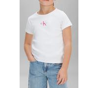 Calvin Klein Jeans Monologo Rib Baby Kurzarm-t-shirt 8 Jahre Bright White