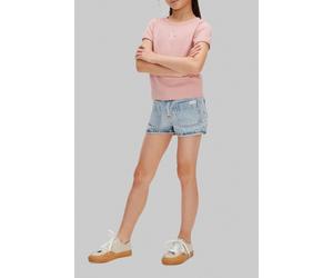 Calvin Klein Girls Monologo Rib Baby Tee Quartz Pink Größe: 14 | T-Shirts Outlet | Unisex | Rosa