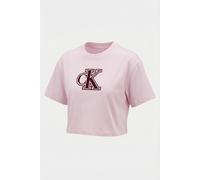 Calvin Klein Girls Velvet Monogram Boxy T-shirt Pearly Pink Größe: 16 | T-Shirts Outlet | kids | Rosa