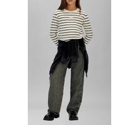 Calvin Klein Girls Yd Stripe L/s T-shirt Whitecap Gray/ Ck Black Größe: 12 | T-Shirts Outlet | kids | Schwarz