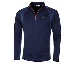 Calvin Klein Golf Herren Micro Grid Half Zip Baselayer - Marine/Orange - M