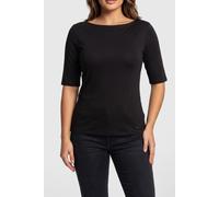 Calvin Klein Half Sleeve Supima Boat Top Black Größe: M | Longsleeves Outlet | Damen | Schwarz