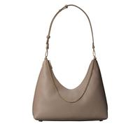 Schultertasche CALVIN KLEIN "EMBLEM HW PEBBLE SHOULDER BAG", Damen, Gr. B/H/T: 34cm x 29cm x 12cm, desert taupe, Lederimitat, Taschen Schultertasche, Schultertasche, Umhängetasche, Hobo Bag mit Logosc
