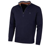 Calvin Klein Herren 1/2 Zip CK Golf Pullover - Navy/Orange - M