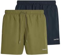 Calvin Klein Herren 2er Pack Badehosen Medium Drawstring mit Tunnelzug, Mehrfarbig (Dark Sapphire/Burnt Olive), M