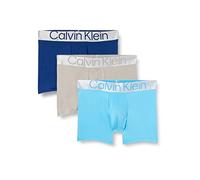 Calvin Klein Herren 3er Pack Boxer Briefs mit Stretch, Mehrfarbig (Mid Blue/Signature Blue/Clay Gry), XS