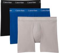 Boxer "CK lg Boxer", Herren, Gr. S (48), 3 Stk., classic blau, porpoise, schwarz, Jersey, Obermaterial: 95% Baumwolle, 5% Elasthan, CALVIN KLEIN UNDERWEAR, körpernah, Unterhosen, mit längerem Bein (95