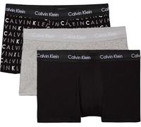 Calvin Klein Herren 3er Pack Boxershorts Low Rise Trunks Unterwäsche, Mehrfarbig (Black/Grey Heather/Subdued Logo), XL