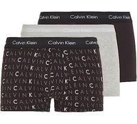 Calvin Klein Herren 3er Pack Boxershorts Low Rise Trunks Unterwäsche, Mehrfarbig (Black/Grey Heather/Subdued Logo), M