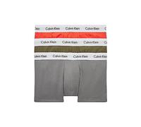 Calvin Klein Herren 3er Pack Boxershorts Low Rise Trunks Unterwäsche, Mehrfarbig (Faded Gry/ Samba/ Evergrn W/ Wht Wb), XL