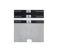 Trunk CALVIN KLEIN UNDERWEAR "TRUNK 3PK" Gr. S (48), schwarz-weiß (black,, white,, grey, heather) Herren Unterhosen mit Calvin Klein Logo-Elastikbund (85661845-S)