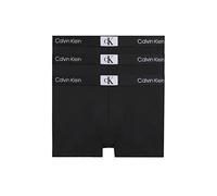 Calvin Klein Herren 3er Pack Boxershorts Trunks Baumwolle mit Stretch, Schwarz (Black/Black/Black), S