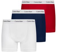 CALVIN KLEIN Trunks 3er Pack Logo-Gummibund Stretch weiß/rot/navy XS