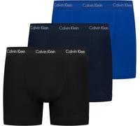 Calvin Klein Herren - 3er-Pack mittlere Taille Hüft-Shorts - Cotton Stretch, Mehrfarbig (Black/Blueshadow/Cobaltwater Dtm Wb 4Ku), L