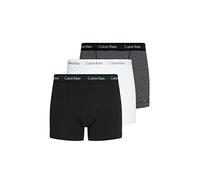 Calvin Klein Herren 3er Pack Boxershorts Trunks Unterwäsche, Mehrfarbig (White/B&W Stripe/Black), M