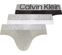 Calvin Klein Herren 3er Pack Hip Briefs Unterhosen Baumwolle mit Stretch, Mehrfarbig (Black/White/Grey Heather), M