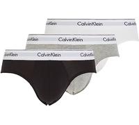 Calvin Klein Herren 3er Pack Hip Briefs Unterhosen Baumwolle mit Stretch, Mehrfarbig (Black/White/Grey Heather), M