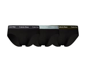 Calvin Klein Herren 3er-Pack Hüftslip, Schwarz (B-Sl rey/Turmalin/Olive WBS), S