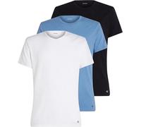 Calvin Klein Herren 3er Pack T-Shirts Kurzarm Crew Neck Basic, Mehrfarbig (Black W Blue Descent Emb/Blue Desce), M