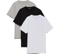 Calvin Klein Herren 3er Pack T-Shirts Kurzarm Crew Neck Basic, Mehrfarbig (Black, White, Grey Heather), M